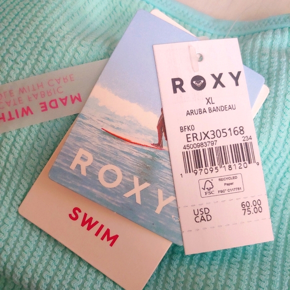 ROXY NEW Aruba Bandeau Bikini Top - Picture 14 of 14